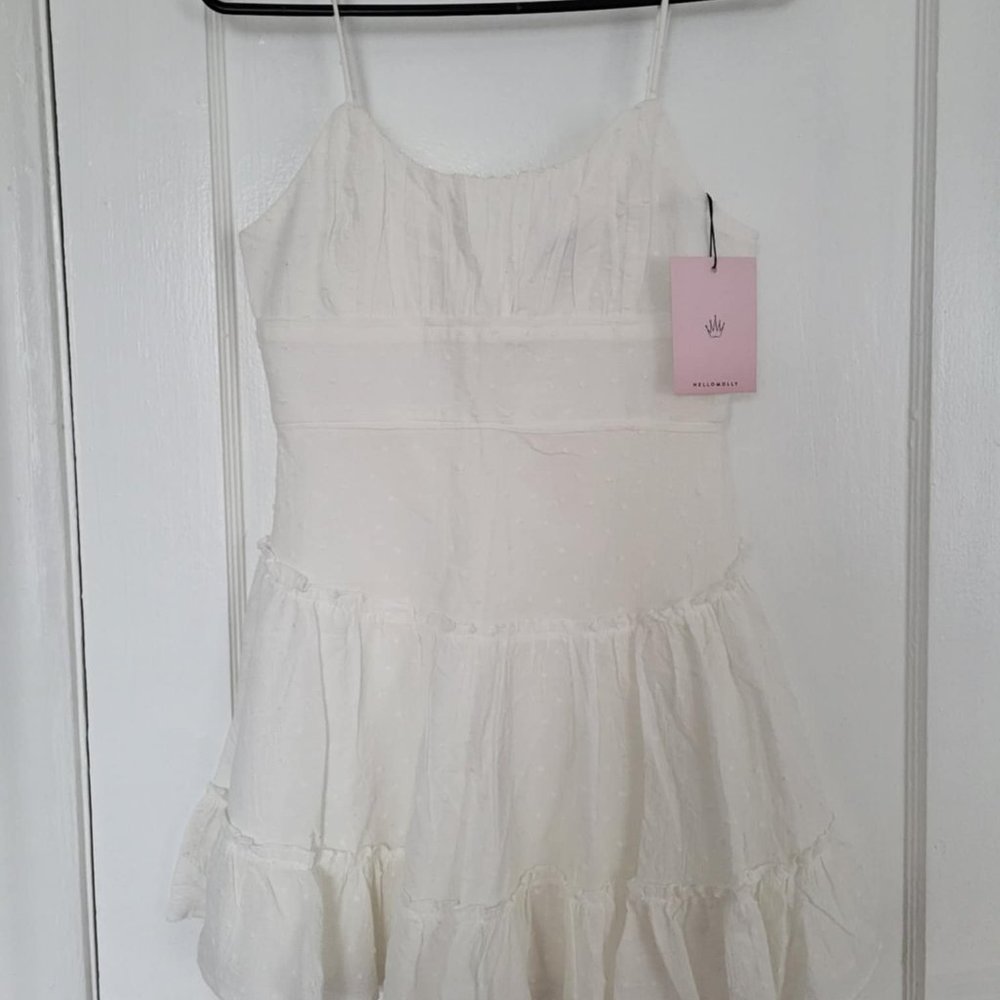 White Cotton Dress Size 2 from Hello Molly, Brand New with Tags
